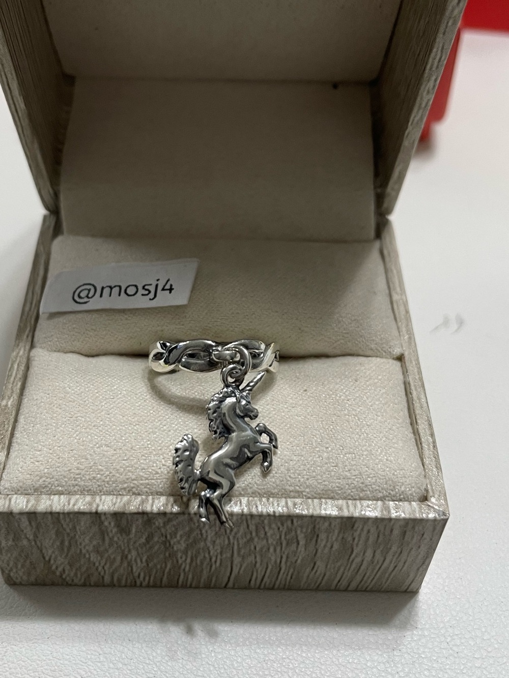 Retired James Avery Unicorn 🦄 Dangle Twist Ring - Picture 2 of 5